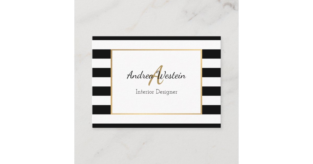 Black and White Striped Business Cards | Zazzle