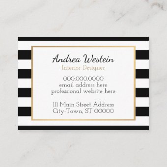 Black and White Striped Business Cards | Zazzle