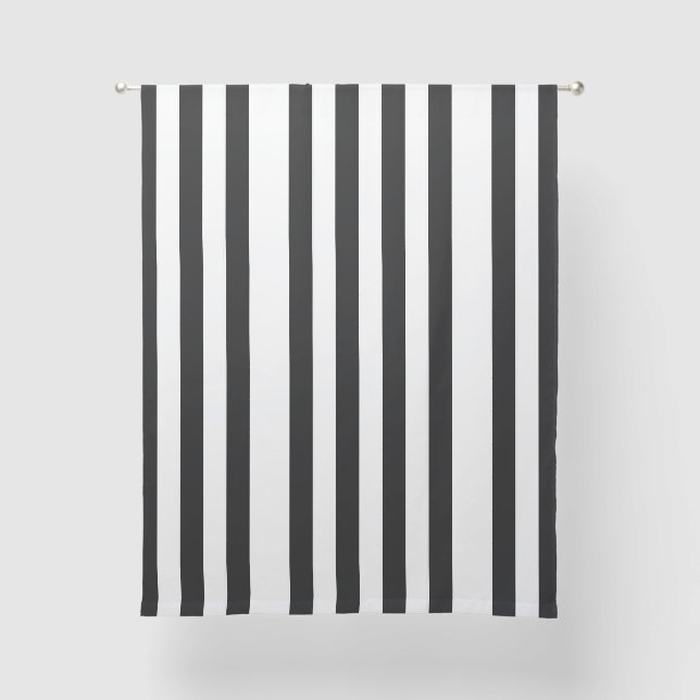 Black and White Striped Curtains (Front)