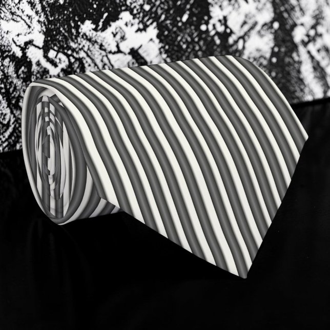 Black and White Striped Custom Necktie (Creator Uploaded)