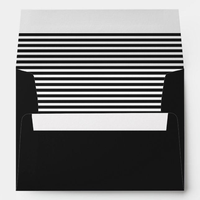 Black and White Striped Envelope (Back (Bottom))