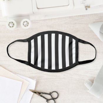 Black And White Striped Face Mask by ellejai at Zazzle