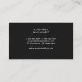 Black and White Striped FAUX Gold Sequin Beauty Business Card (Back)