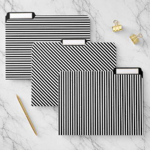 Black and White Striped File Folder