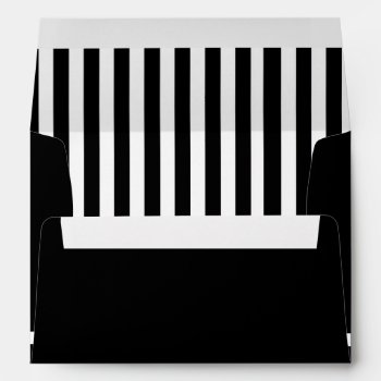 Black And White Striped Invitation Envelope by DizzyDebbie at Zazzle