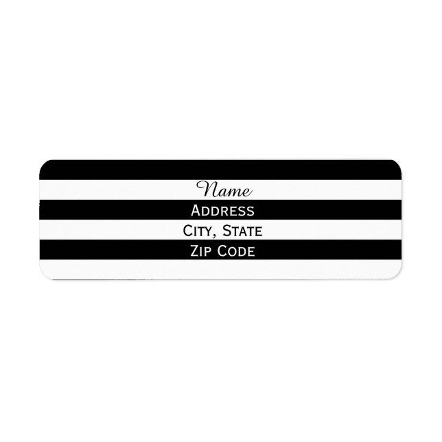 Black and White Striped Label (Front)