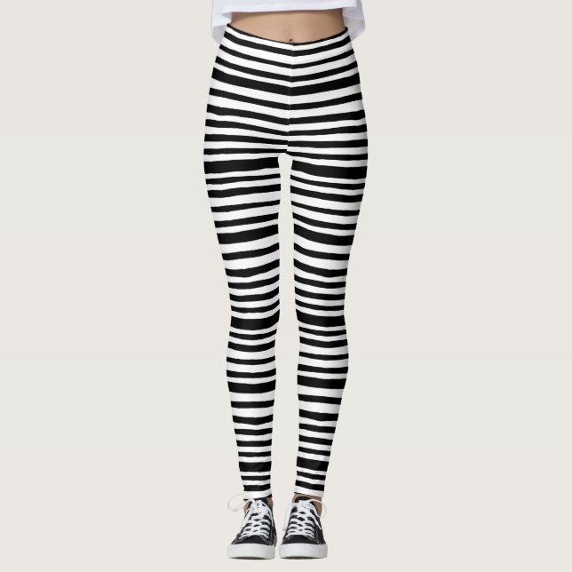 Black and white striped leggings (Front)