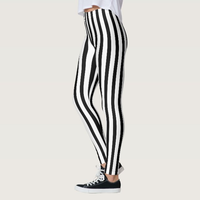 Black And White Striped Leggings (Left)