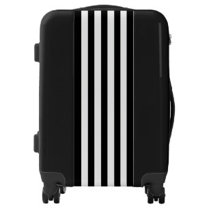 Black and White Striped Luggage