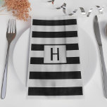Black And White Striped Modern Monogrammed Paper Guest Towels at Zazzle