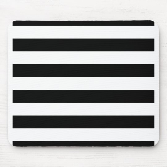 Black and White Striped Mouse Pad