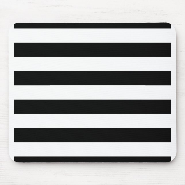 Black and White Striped Mouse Pad (Front)