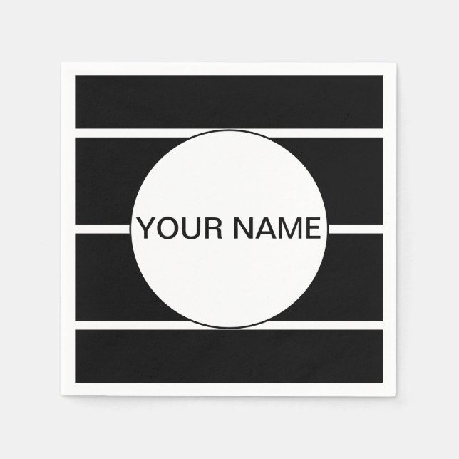 Black And White Striped Napkins (Front)