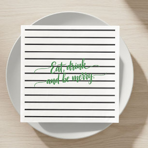 Black and White Striped Napkins - Elegant, Modern 