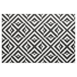 Black and White Striped Op Art Geometric Pattern Fabric