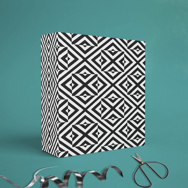 Black and White Striped Op Art Geometric Pattern Wrapping Paper (Creator Uploaded)