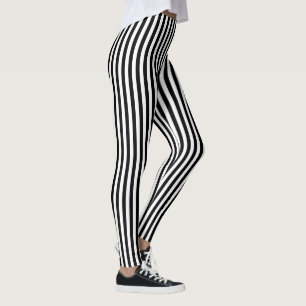 Black and White Striped (or Custom Color) Vertical Leggings