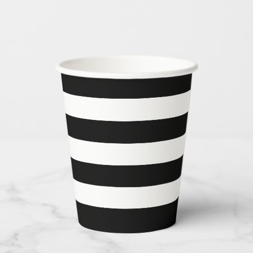 Black and White Striped Paper Cups