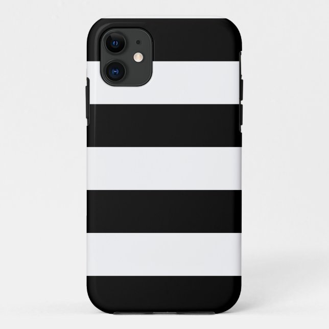 Black and White Striped Pattern Case-Mate iPhone Case (Back)