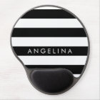 Black and White Striped Pattern Custom Name