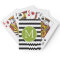 Black and White Striped Pattern Green Monogram