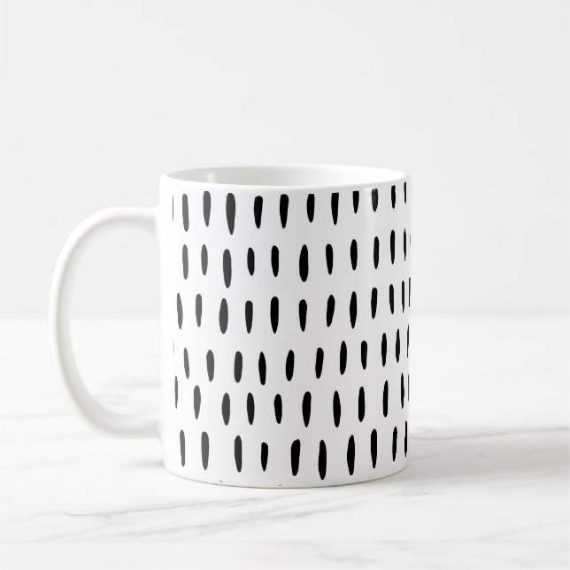Black and white striped pattern: hand-drawn coffee mug (Left)