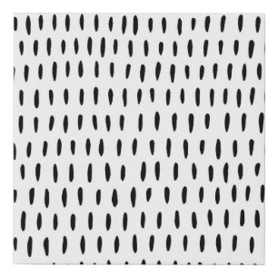 Black and white striped pattern: hand-drawn faux canvas print