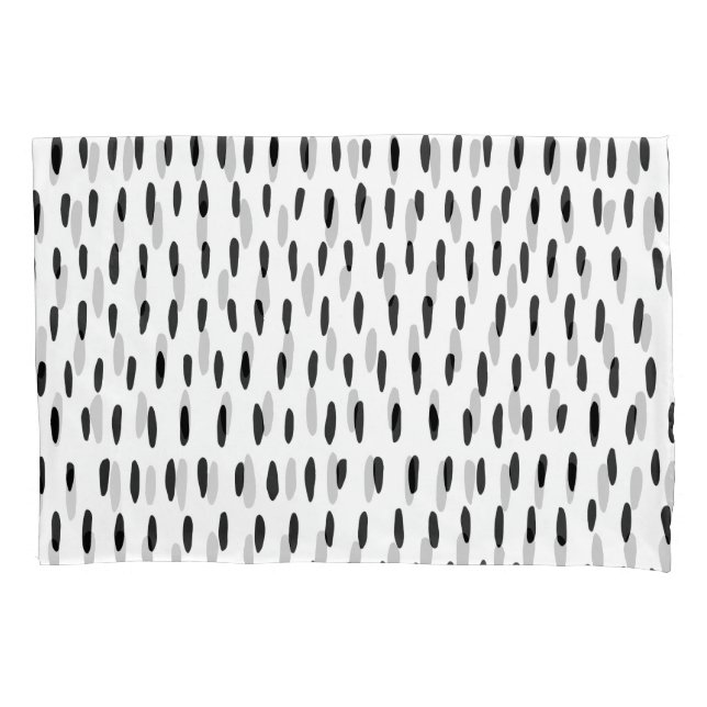 Black and white striped pattern: hand-drawn pillow case (Front)