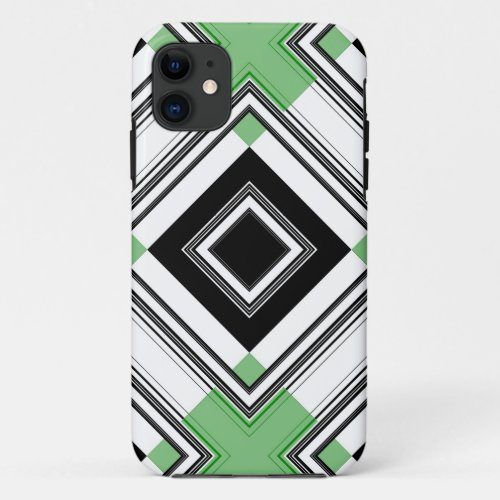 Black and White Striped Pattern Retro Art Design iPhone 11 Case