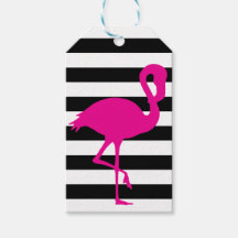 Black and White Striped Pink Flamingo