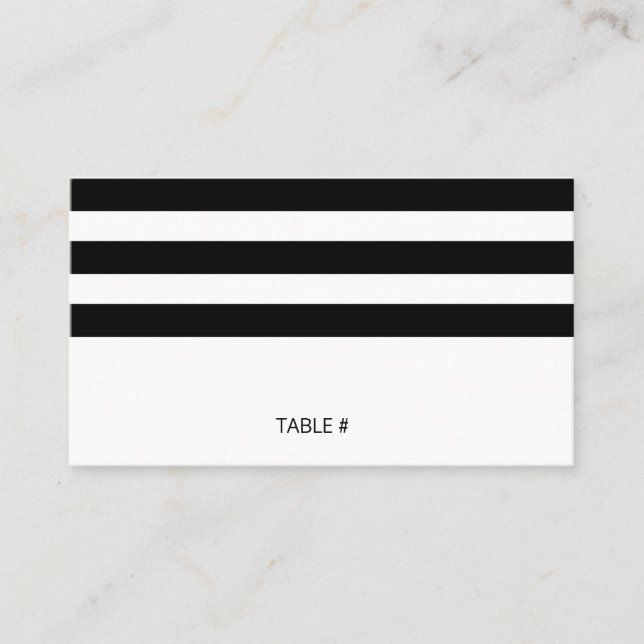 Black and white striped place cards - flat (Front)