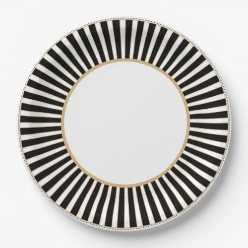 Black and White Striped Plate