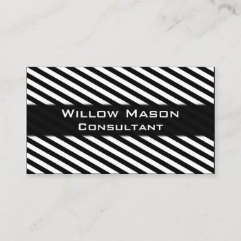 Black And White Striped Professional Business Card by ImageAustralia at Zazzle
