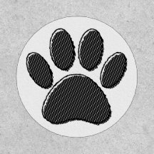 Black and White Striped Puppy Paw Print