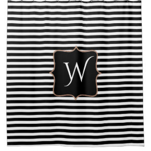 Black And White Striped Shower Curtain