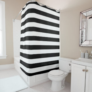 Black White Striped Shower Curtains | Zazzle Black White Striped Shower Curtains | Zazzle