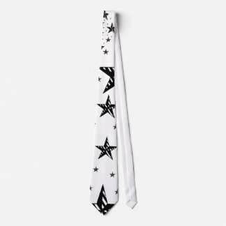 black and white striped star tie