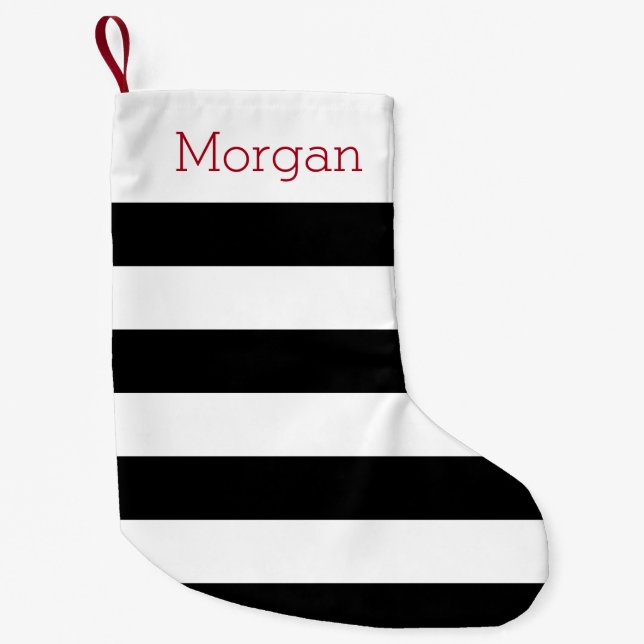 Black and White Striped Stocking (Front)
