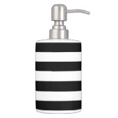 Black and White Striped Stylish Modern Decor Bathroom Set (Right)