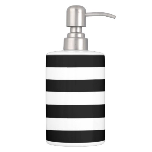 Black and White Striped Stylish Modern Decor Bathroom Set (Right)