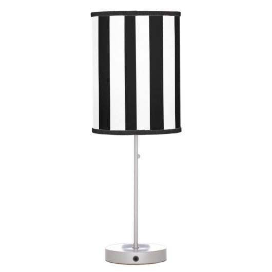 Black and White Striped Table Lamp (Back)