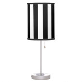Black and White Striped Table Lamp (Left)