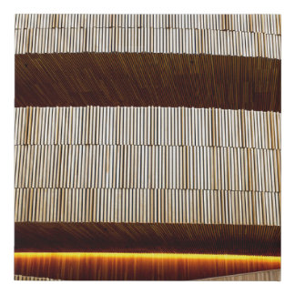 Black and white striped textile faux canvas print