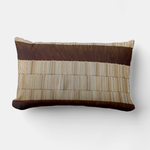 Black and white striped textile lumbar pillow