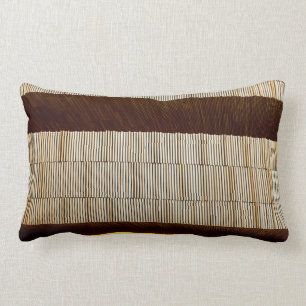 Black and white striped textile lumbar pillow