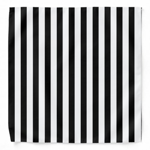 Black And White Striped Trendy BW Template Bandana