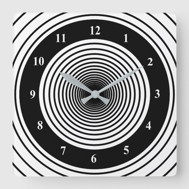 Black and White Striped Wall Clock - Choose Colors (Front)