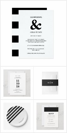 Black and white striped wedding