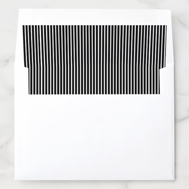 Black and White Striped Wedding Envelope Liner (In Envelope)
