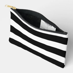 Black and White Stripes Accessory Pouch